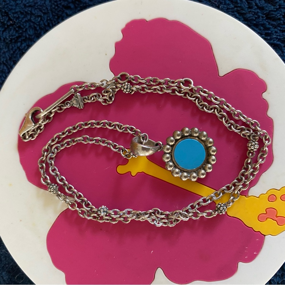 LAGOS Maya Silver Chain Necklace with Turquoise Ceramic Pendant
